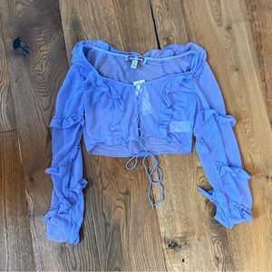 Sheer Urban Outfitters Tie Up Top